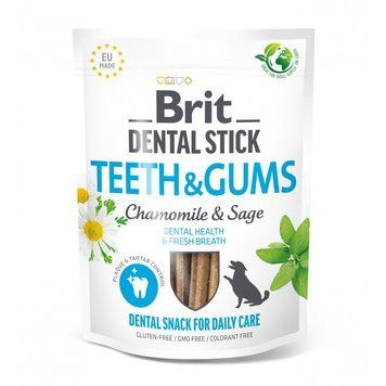 Ласощі Brit Dental Stick Teeth and Gums для дорослих собак з ромашкою та шавлією для здоров'я ясен і зубів 7 шт 251 г 8595602564354 8595602564354 фото