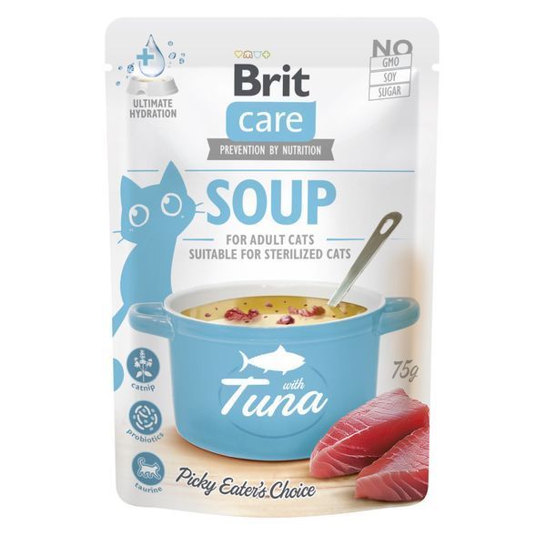 НАБІР Корм вологий Brit Care Soup Tuna для котів суп з тунцем 75 г 15 шт 101058_набір фото