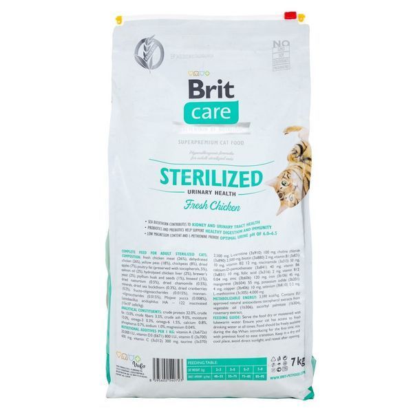 Корм сухой Brit Care Cat Grain Free Sterilized Urinary Health для стерилізованих котів для підтримання сечостатевої системи 171285/0723 фото