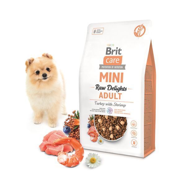 Корм сухий Brit Care Mini Raw Delights Turkey with Shrimp д/собак малих порід індичка з креветкою 2 кг 8595602571321 8595602571321 фото
