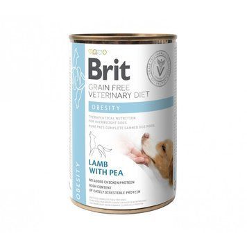 Вологий корм Brit Grain Free Veterinary Diets Obesity для собак при ожирінні та надмірній вазі з ягням та зеленим горошком 4 8595602536115 100283/6115 фото