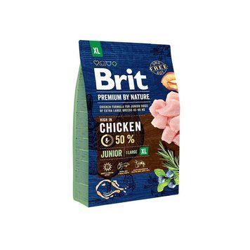 Корм сухий Brit Premium Dog Junior XL для цуценят і молодих собак гігантських порід від 1 до 30 місяців вагою 45-90 кг з куркою 8595602526499 170830/6499 фото