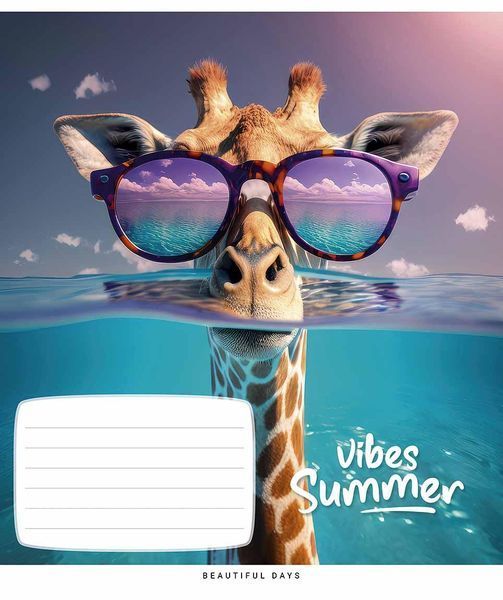 Комплект 5 шт учнівських зошитів Summer vibes. Зошит Школярик 24 арк. у лінію 3494 4820006472115 4820006472115_024-3494L фото
