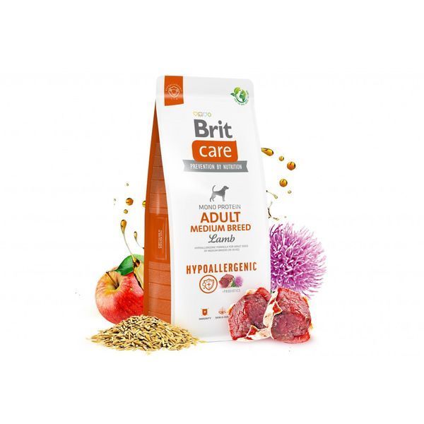 Корм сухий Brit Care Dog Hypoallergenic Adult Medium Breed для собак середніх порід гіпоалергенний з ягням 12 кг 8595602559015 8595602559015 фото
