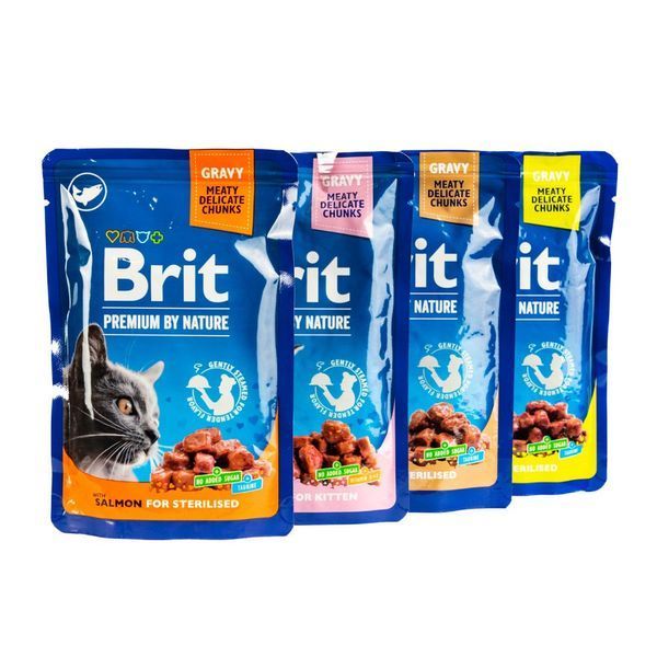 Корм вологий Brit Premium Sterilised Plate для стерилізованих котів Тарілка для стерилізованих 12 шт х 100 г 111834 фото