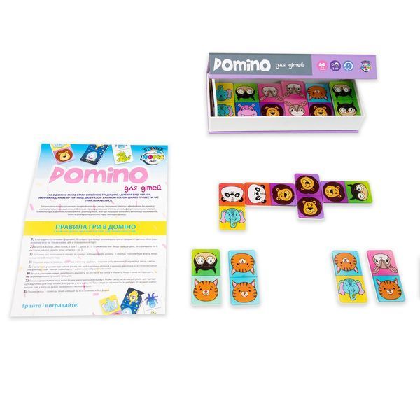 Настільна гра Strateg Domino Limited edition звірята української мовою (30327) 4823113827670 30327 фото