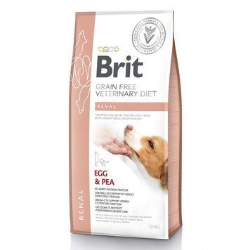 Корм сухий Brit Grain Free VetDiet Dog Renal для собак з нирковою недостатностью з яйцем горохом та гречкою 12 кг 8595602528189 170948/528189 фото