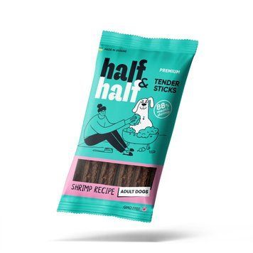 Ласощі Half&Half м&rsquo;ясні палички для собак, з креветкою 100 г 4820261921236 4820261921236 фото