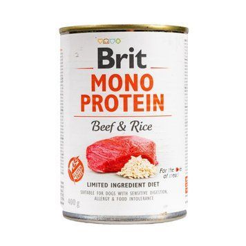 Корм вологий Brit Mono Protein Beef and Rice для собак з яловичиною та рисом 400 г 8595602555352 100832/100054/9735 фото