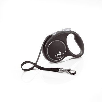 Повідець-рулетка Flexi для собак Black Design стрічка чорна розмір S 5 м/15 кг 4000498033906 4000498033906 фото