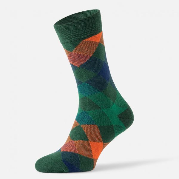 Шкарпетки з принтом ромби високі безшовні дихаючі якісні ORGANIC cotton JILL ANTONY 31020-6 фото