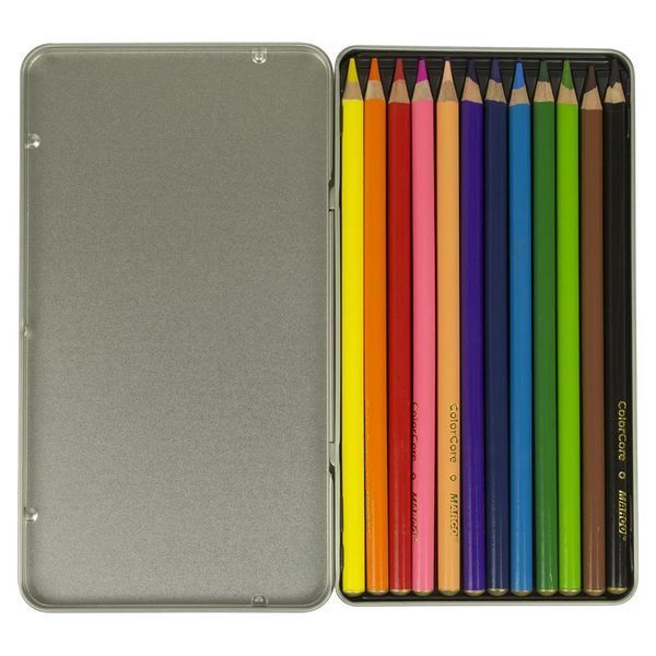 Олівці кольорові "Marco Color Core" 12 кольорів в металевому пеналі 3130-12TN фото
