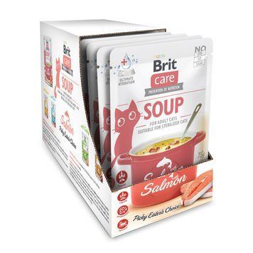 НАБІР Корм вологий Brit Care Soup Salmon для котів суп з лососем 75 г 15 шт 101153_набір фото