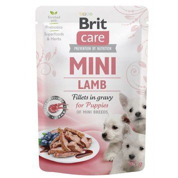 Корм вологий Brit Care Mini для цуценят філе з ягням в соусі 85 г 8595602560301 100911/100216/4418 фото