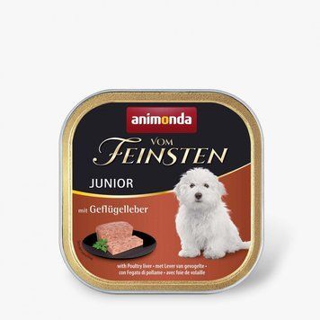 Корм вологий Vom Feinsten Junior with Poultry liver для цуценят з птичою печінкою 150 г 4017721823180 AM-82657 фото