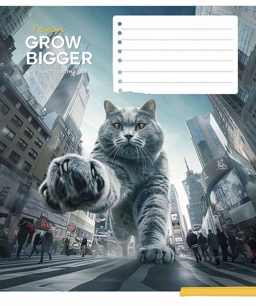 Комплект 5 шт. учнівських зошитів Gigantic cats. Зошит Школярик 12 арк. у клітинку 3451 4820006470432 4820006470432_012-3451K фото