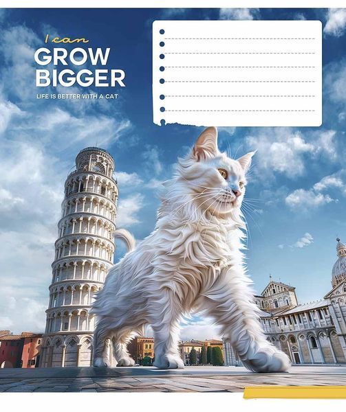 Комплект 5 шт. учнівських зошитів Gigantic cats. Зошит Школярик 12 арк. у клітинку 3451 4820006470432 4820006470432_012-3451K фото