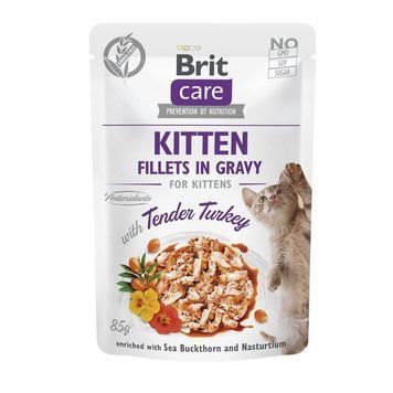 Корм вологий Brit Care Fillets in Gravy Tender Turkey Kitten для кошенят філе в соусі з індичкою 85 г 101052 фото