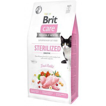 Корм сухий Brit Care Cat Grain Free Sterilized Sensitive для стерелізованих котів з чутливим травленням з кроликом 7 кг 171289/0754 фото