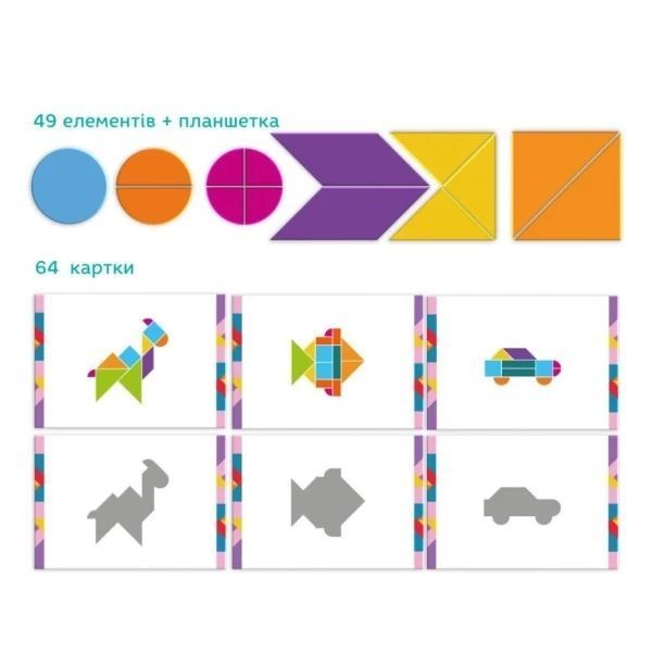 Розвиваюча гра танграм Dodo "Магнітні геометричні фігури" 5+ 200212 фото