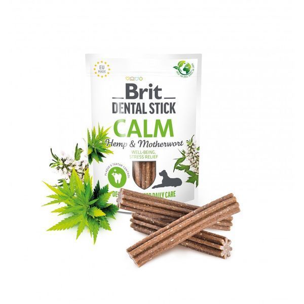 Ласощі Brit Dental Stick Calm для дорослих собак з коноплею та пустирником заспокійливі 7 шт 251 г 8595602564385 8595602564385 фото