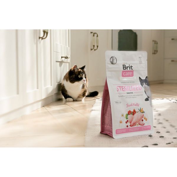 Корм сухий Brit Care Cat Grain Free Sterilized Sensitive для стерелізованих котів з чутливим травленням з кроликом 7 кг 171289/0754 фото