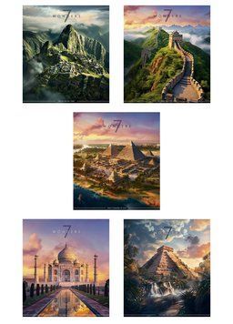Зошити загальні, 5 шт, по 60арк., World wonders УФ-лак, Зошит Школярик у лінію 3473 4823088231410 4823088231410_060-3473L фото