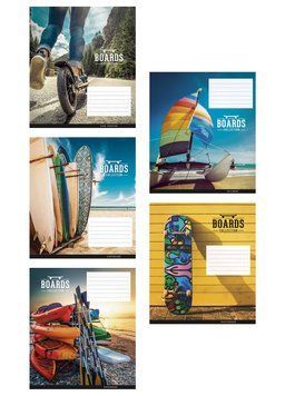 Набір 5 шт, зошит учнівський, Boards collection (ВД-лак). Зошит Star у лінію 24арк. 3381 4820006472115 4820006472115_6 фото