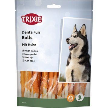 Ласощі Trixie Denta Fun Chewing Rolls для собак Паличка для чищення зубів з куркою 12 см 240 г 30 шт 4011905313788 4011905313788 фото