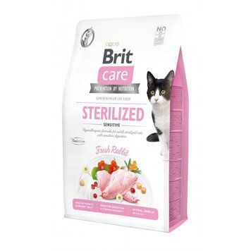 Корм сухий Brit Care Cat Grain Free Sterilized Sensitive для стерилізованих котів з чутливим травленням з кроликом 2 кг 171290/0761 фото