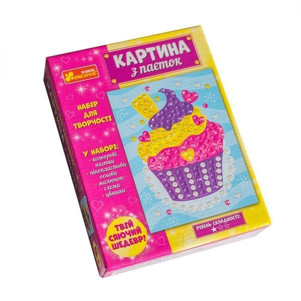 Набір для творчості "Картина з паєток. Тістечко" 5+ 4823076153366 фото
