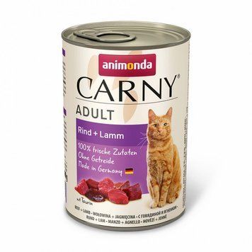 Корм вологий Carny Adult Beef Lamb для дорослих котів з яловичиною та ягням 400 г AM-83721 фото