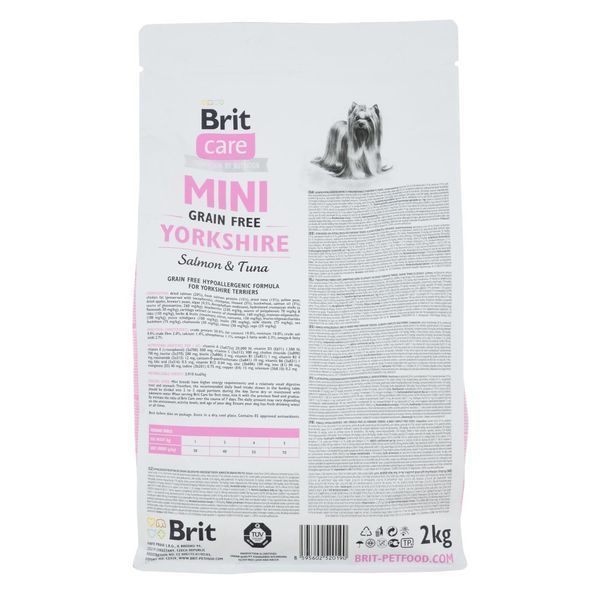 Корм сухий Brit Care Grain Free Mini Yorkshire для йоркширських тер'єрів з лососем та тунцем 2 кг 8595602520190 170779/0190 фото