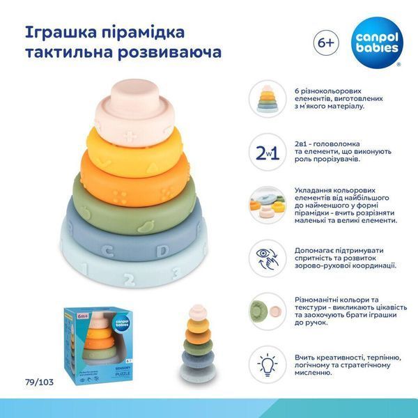 Іграшка пірамідка тактильна розвиваюча 79/103 фото