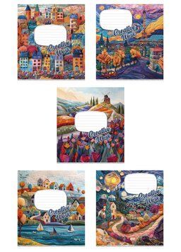 Комплект 5 шт учнівських зошитів Creative work. Зошит Школярик 18 арк. у клітинку 3537 4820006470463 4820006470463_018-3537K фото