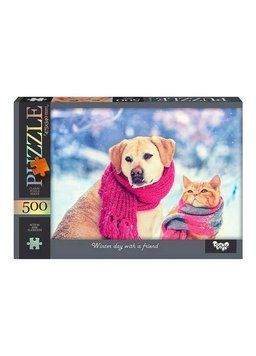 Пазли дитячі "Winter day with a friend" 475х340 мм 500 елементів DT_C500-14-08 фото