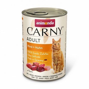 Корм вологий Carny Adult Beef Chicken для дорослих котів з яловичиною та куркою 400 г AM-83719 фото