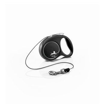 Повідець-рулетка Flexi для собак Black Design трос чорна розмір XS 3 м/8 кг 4000498033203 4000498033203 фото