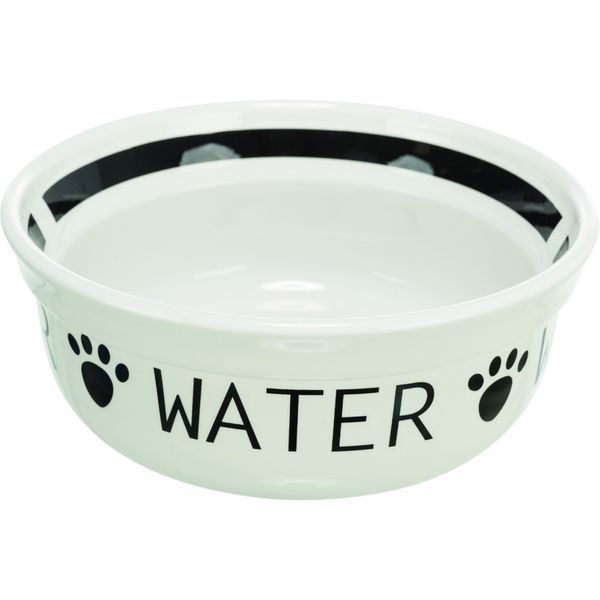 Миска Trixie Water керамічна для собак 0.25 діаметр 13 см біло-чорна 4057589244857 4057589244857 фото
