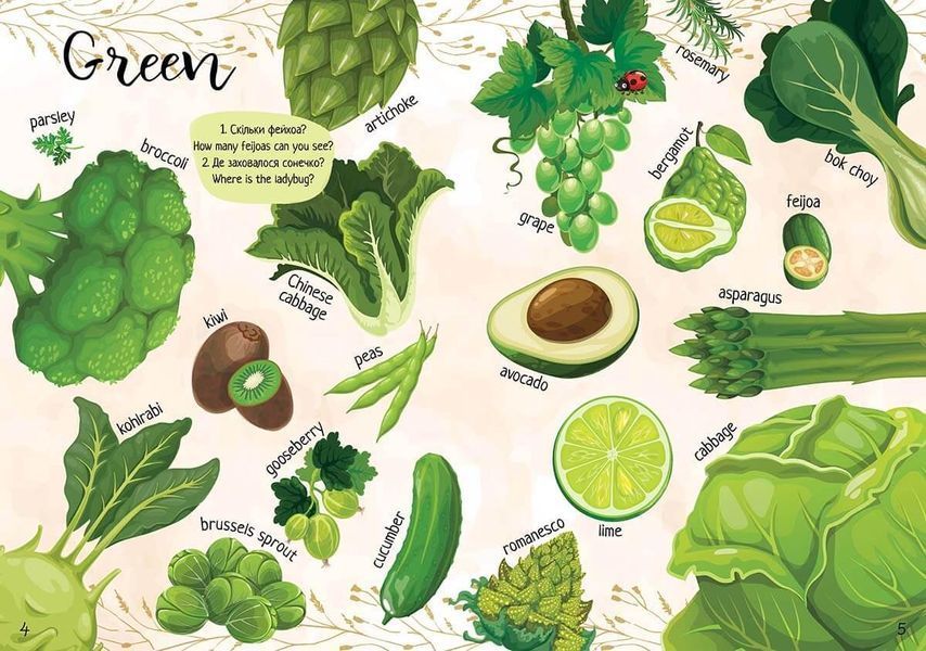 Книжка-білінгва "Мої улюблені фрукти та овочі / My favorite vegetables and fruits" Талант 4+ 9789669890702 фото