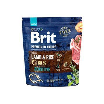 Корм сухий Brit Premium Dog Sensitive Lamb для собак з чутливим травленням з ягням 1 кг 8595602526611 170842/6611 фото