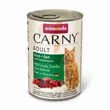 Корм вологий Carny Adult Beef Venison with Cowberries для дорослих котів з яловичиною олениною та брусницею 400 г AM-83716 фото