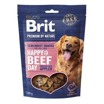 Ласощі Brit Premium Semi-moist Snacks Beef with Apples напіввологі для cобак з яловичиною і яблуками 180 г 8595602573929 8595602573929 фото