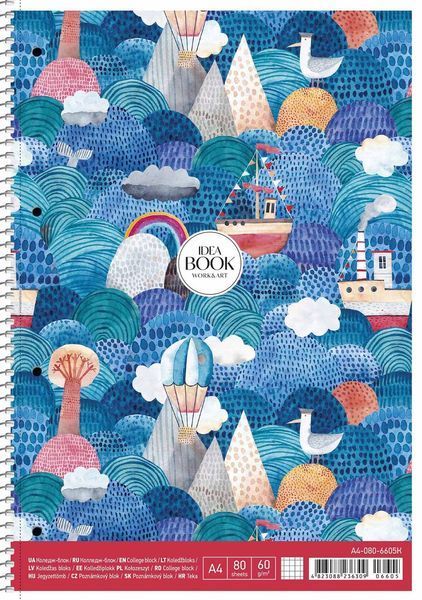 Набір 4 шт. коледж блоків. Idea book. Коледж блок Школярик В5 80 арк. у клітинку 6605 A4-080-6605K 4823088236309 4823088236309 фото