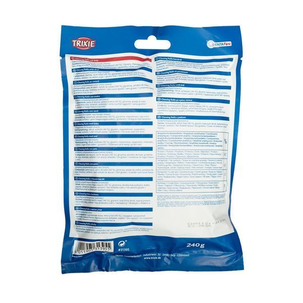 Ласощі Trixie Denta Fun Chewing Rolls для собак Паличка для чищення зубів з качкою 12 см 240 г 30 шт 4011905313955 4011905313955 фото