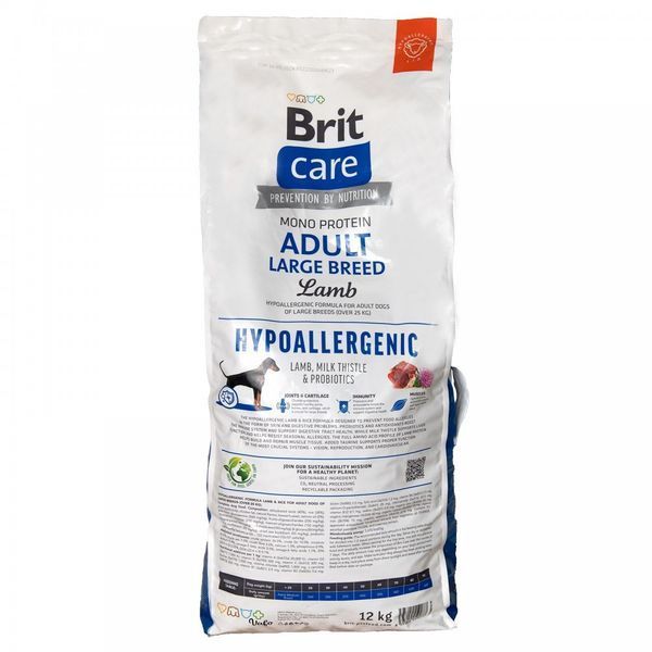 Корм сухий Brit Care Dog Hypoallergenic Adult Large Breed для собак великих порід гіпоалергенний з ягням 12 кг 8595602559077 8595602559077 фото