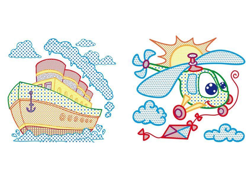Водяні розмальовки з кольоровим контуром. Плаваємо й літаємо (Crystal Book) F00023309 фото