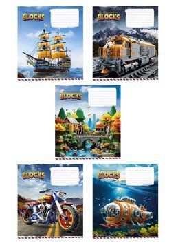 Комплект 5 шт. учнівських зошитів Lucky blocks. Зошит Школярик 12 арк. у клітинку 3400 012-3400K 4820006470432 4820006470432_19 фото