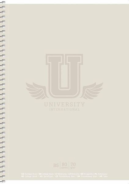Набір 4 шт. коледж блоків. University. Коледж блок Школярик В5 80 арк. у клітинку 6523 B5-080-6523K 4823088241822 4823088241822 фото