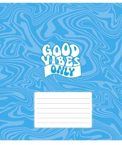 Комплект 5 шт учнівських зошитів Good vibes only. Зошит Школярик 24 арк. у лінію 3561 4820006472115 4820006472115_024-3561L фото